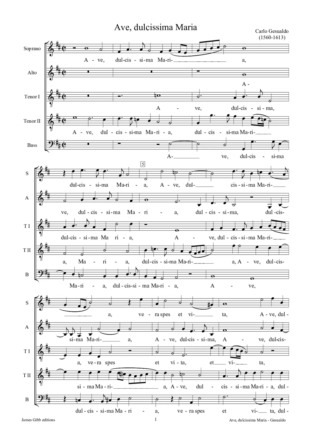 Ave, dulcissima Maria - Page 1