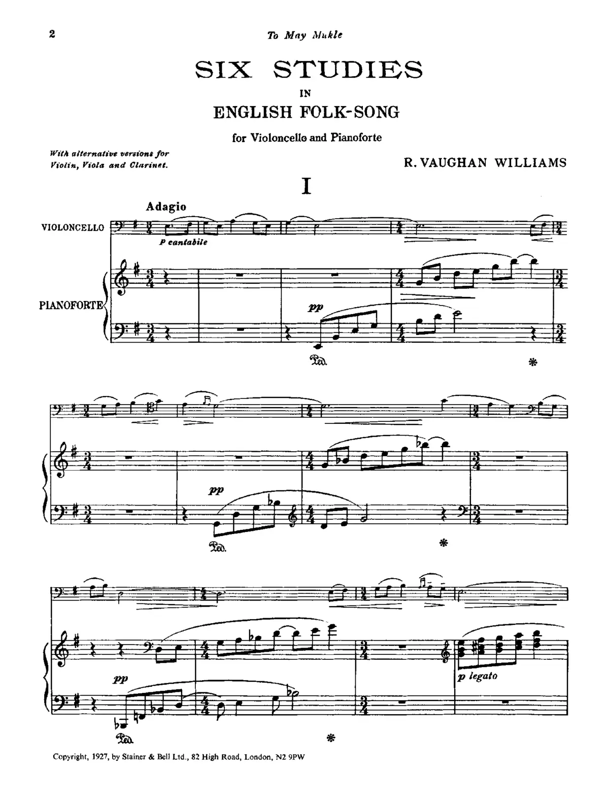 6 Studies in English Folksong - Page 1