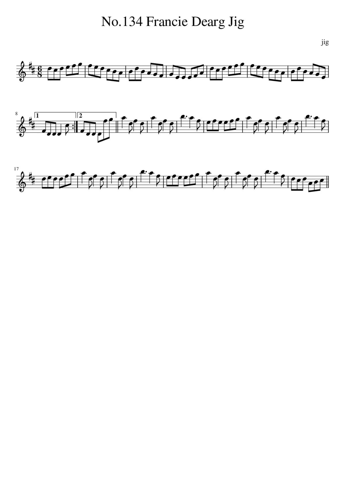 No.134 Francie Dearg Jig - Page 1