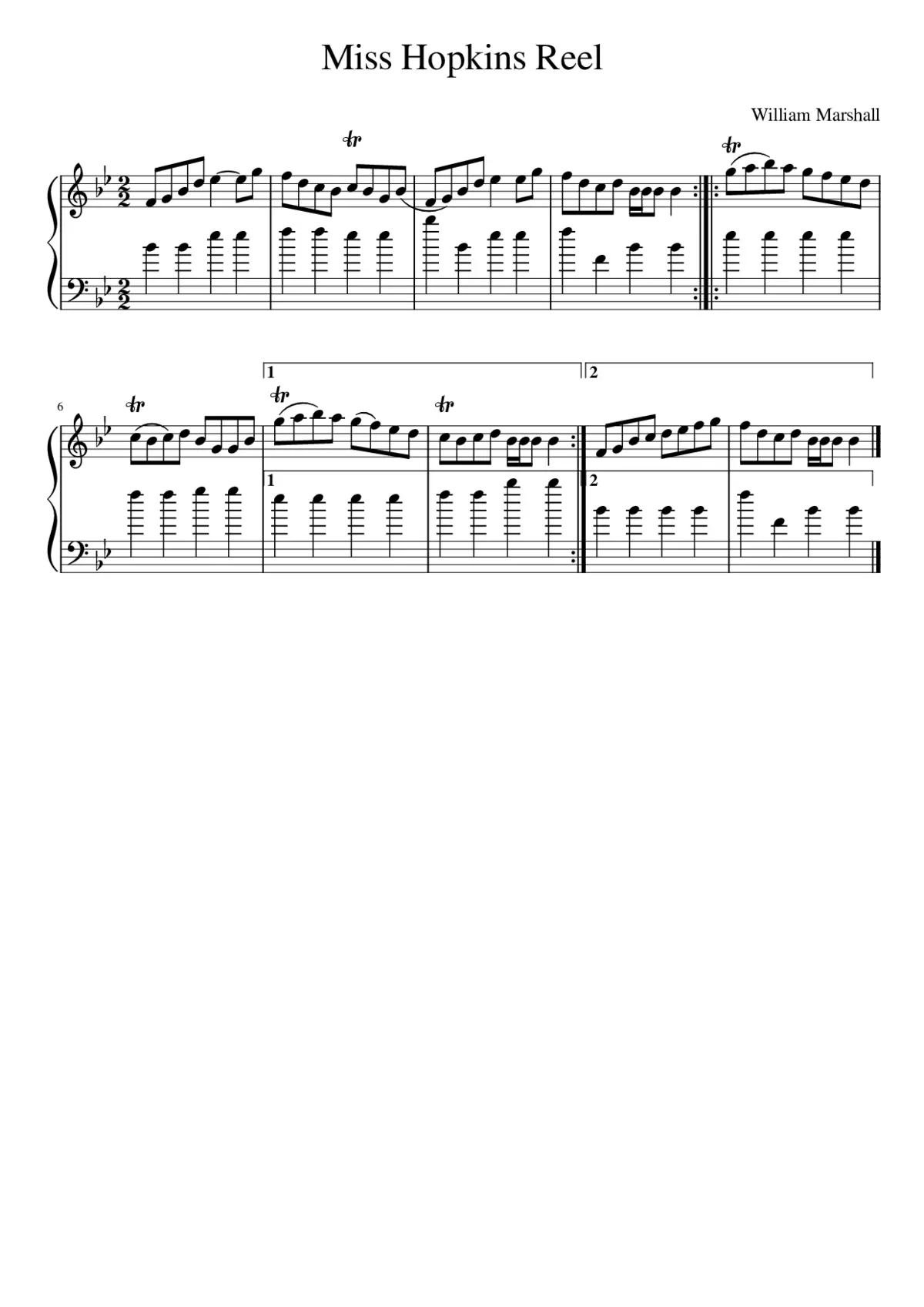 Miss Hopkins Reel - Page 1