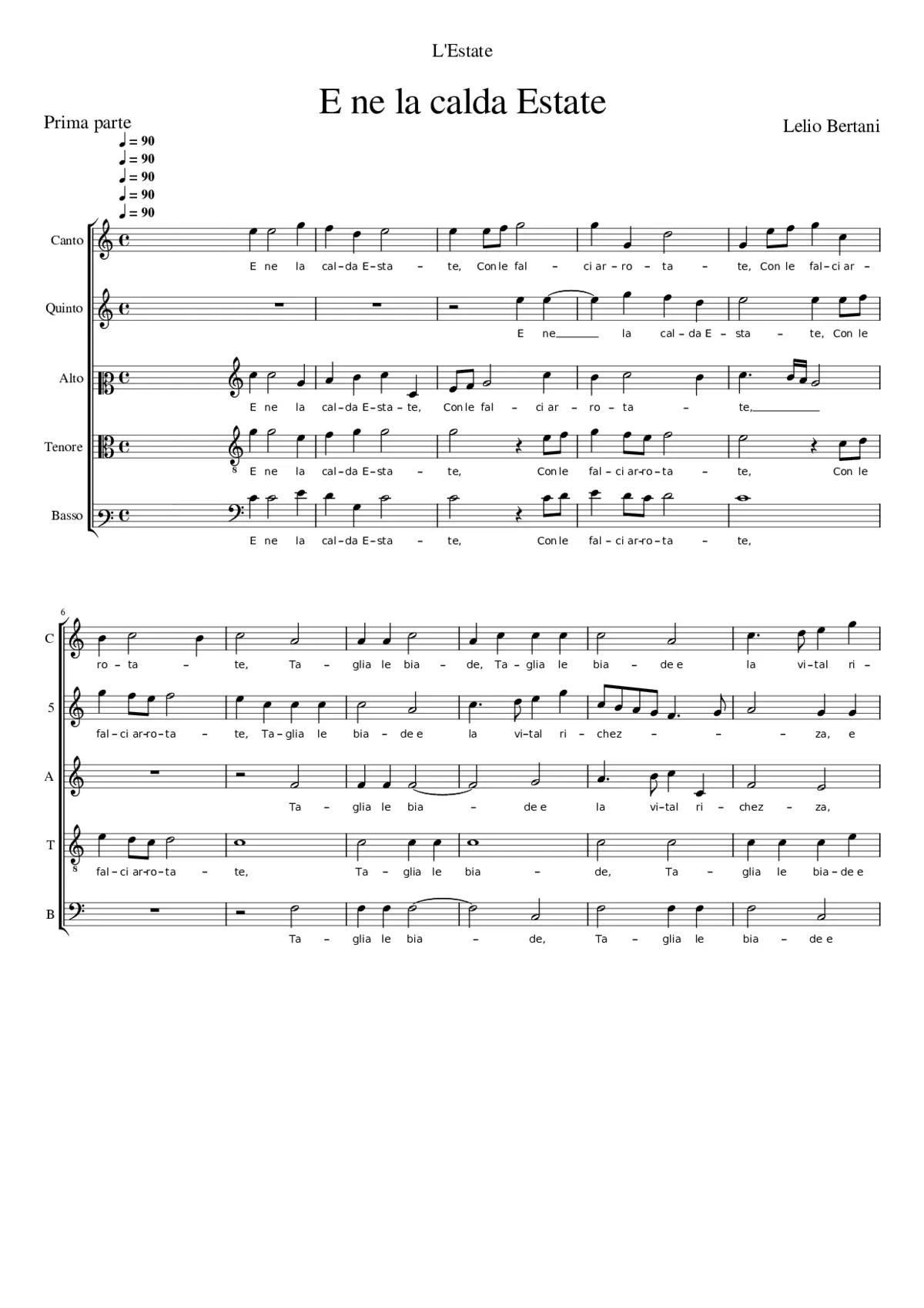E ne la calda Estate - Page 1