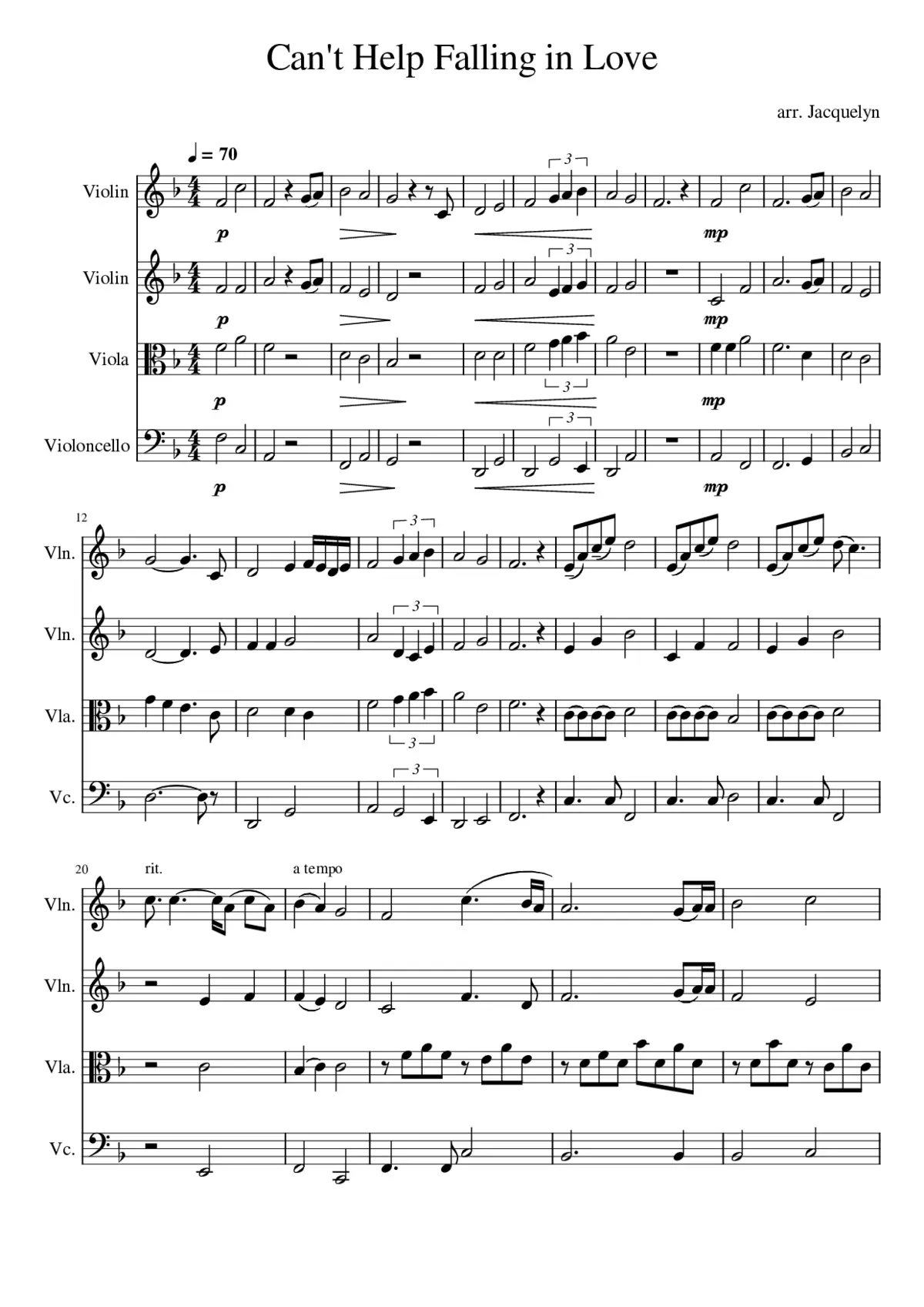 Can't Help Falling In Love - Page 1