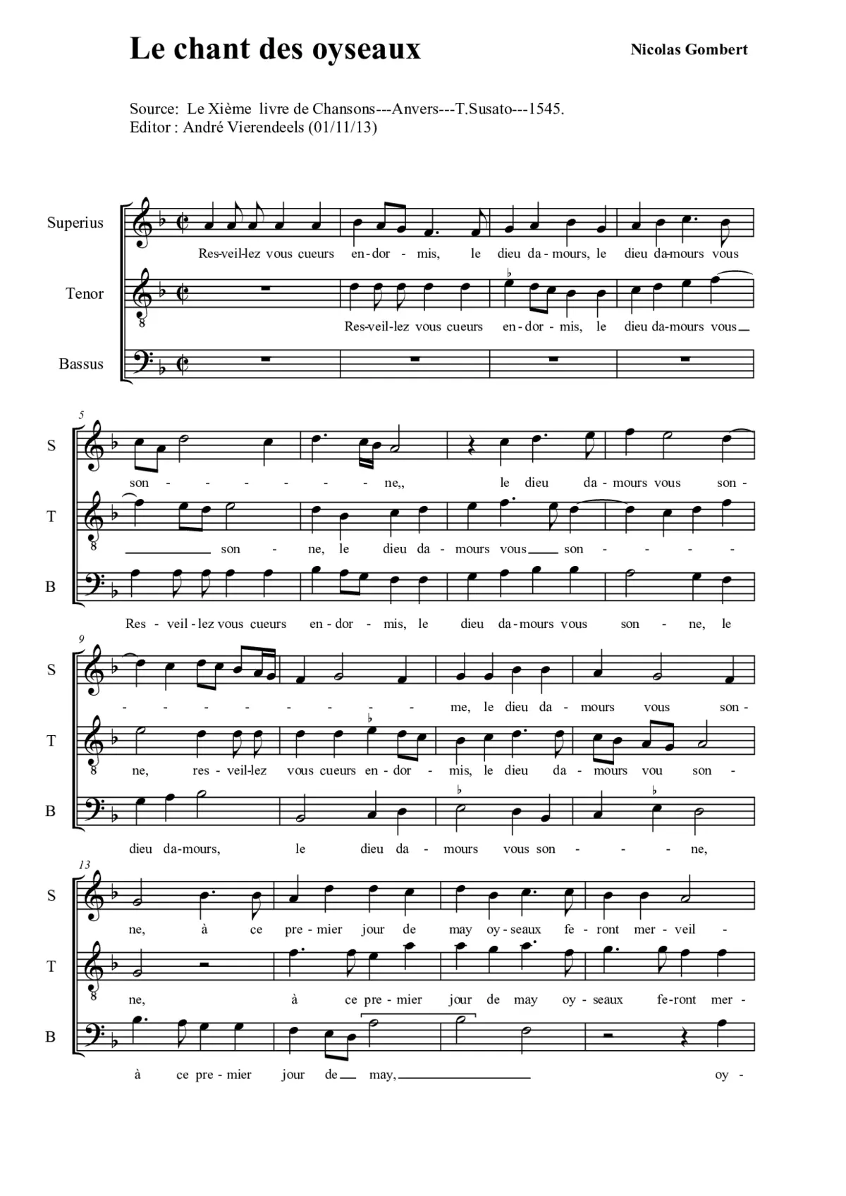 Le chant des oyseaux - Page 1