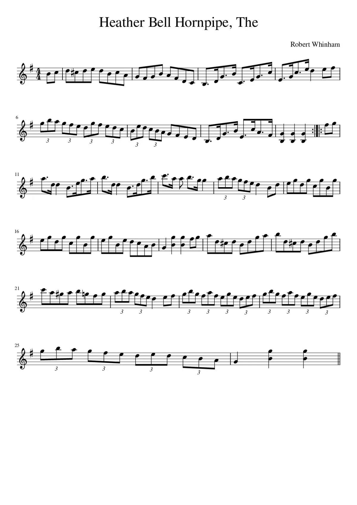 The Heather Bell Hornpipe - Page 1