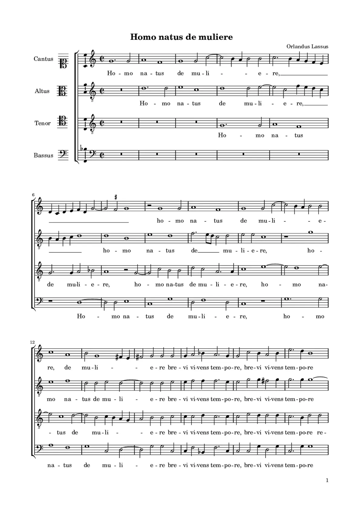 Homo natus de muliere (1565) - Page 1