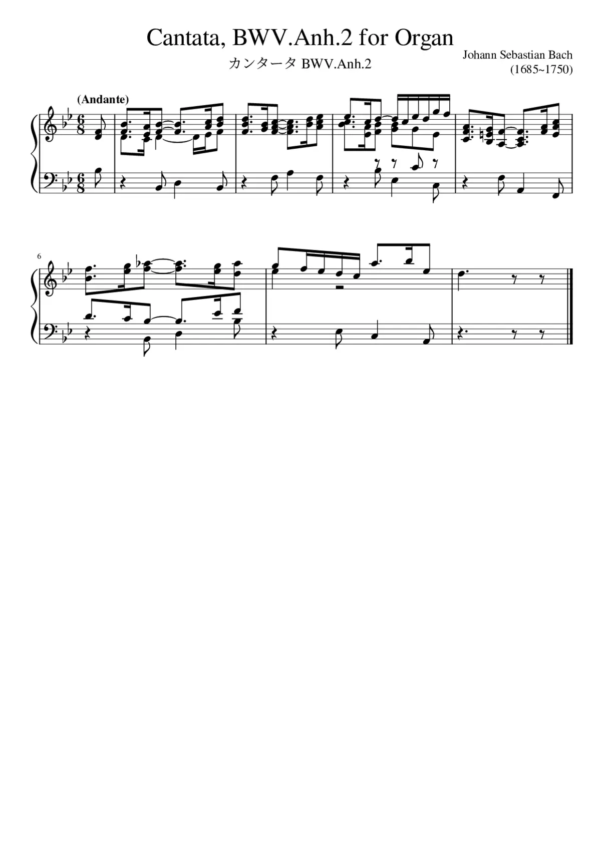 Cantata BWV Anh.2 - Page 1