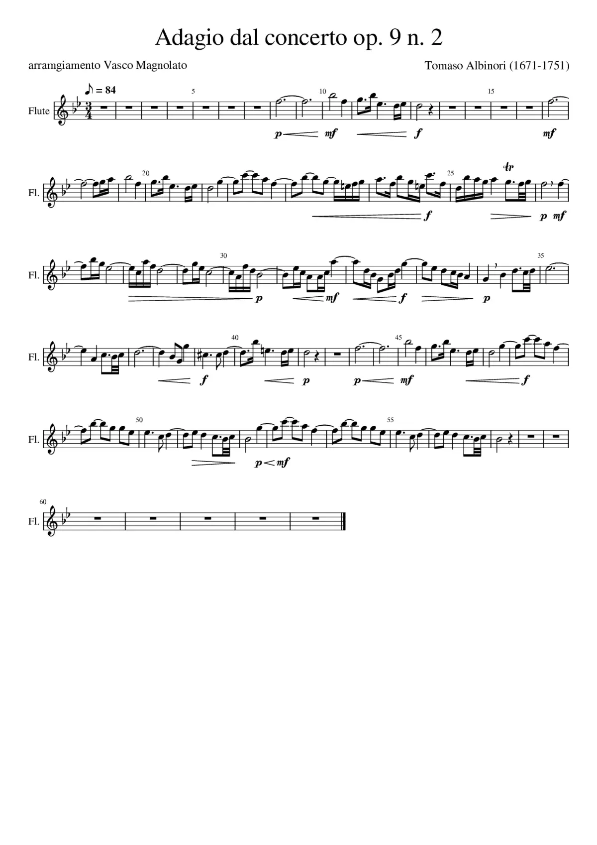 Albinoni Adagio dal Concerto op. 9 n. 2 - Page 1