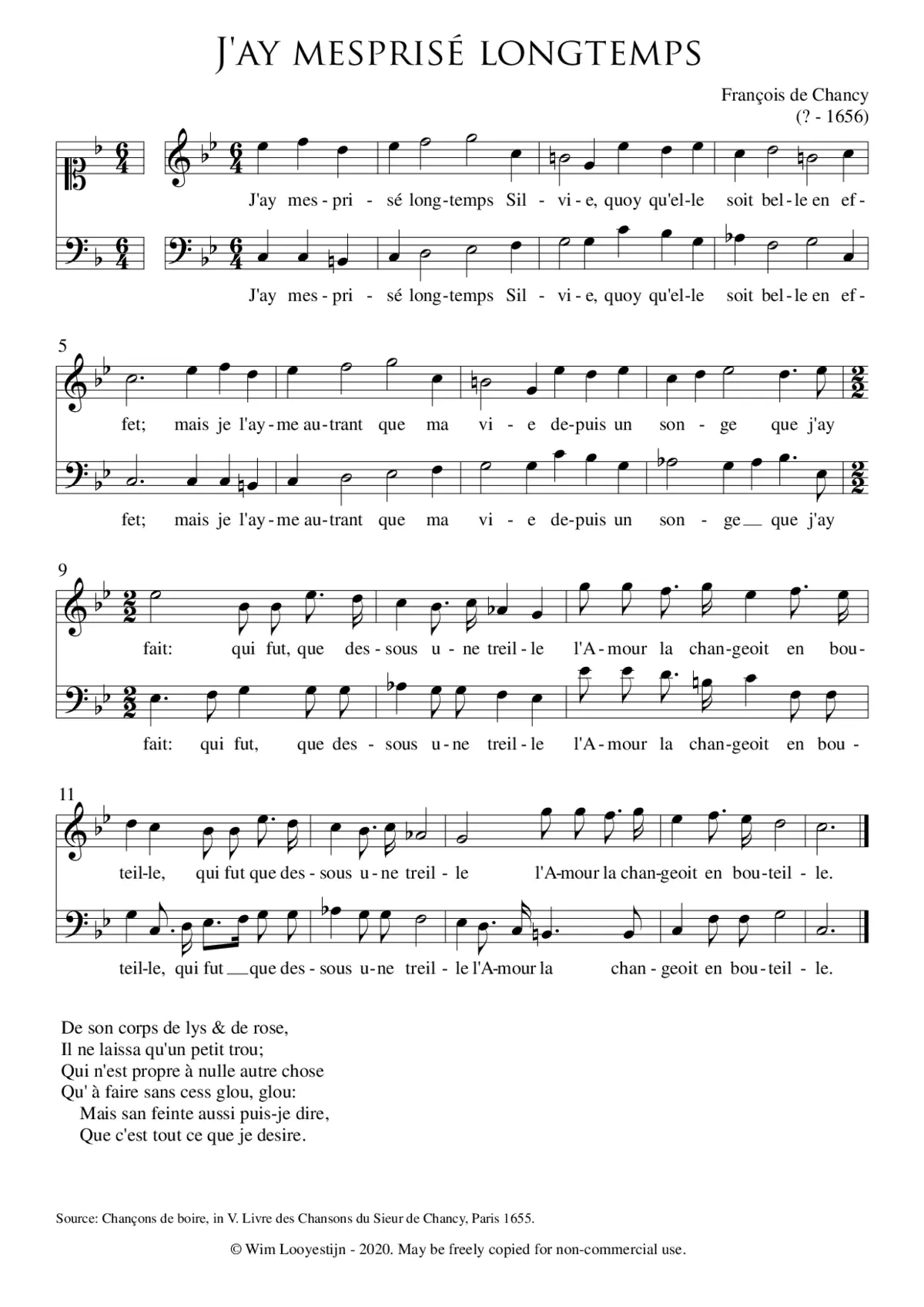 J'ay mesprisé longtemps - Page 1