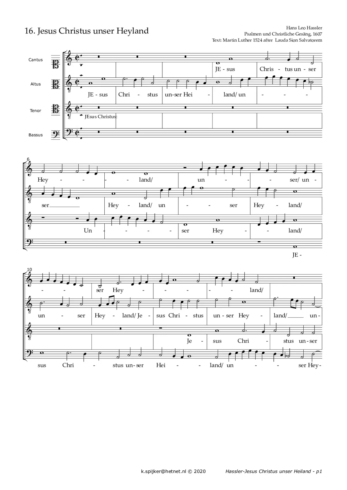 Jesus Christus, unser Heiland, der von uns - Page 1