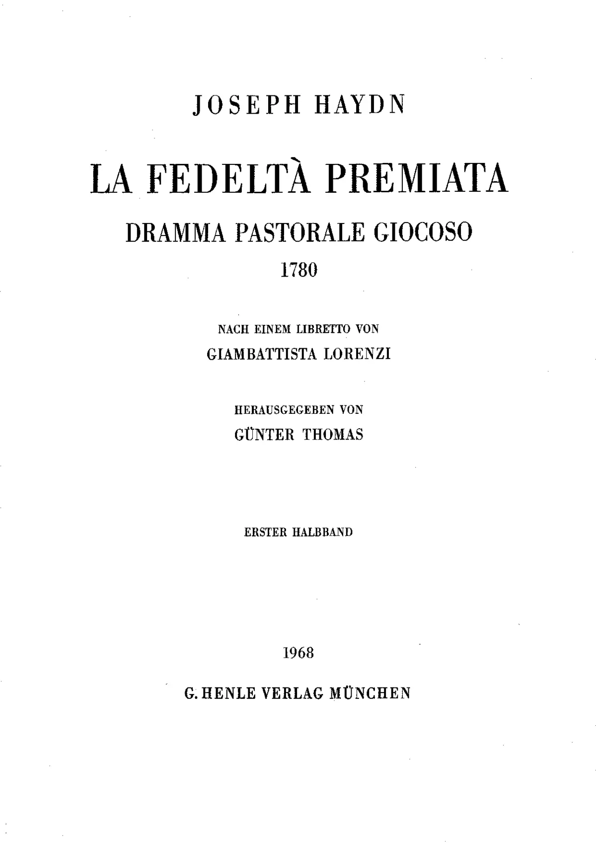 La fedeltà premiata - Page 1