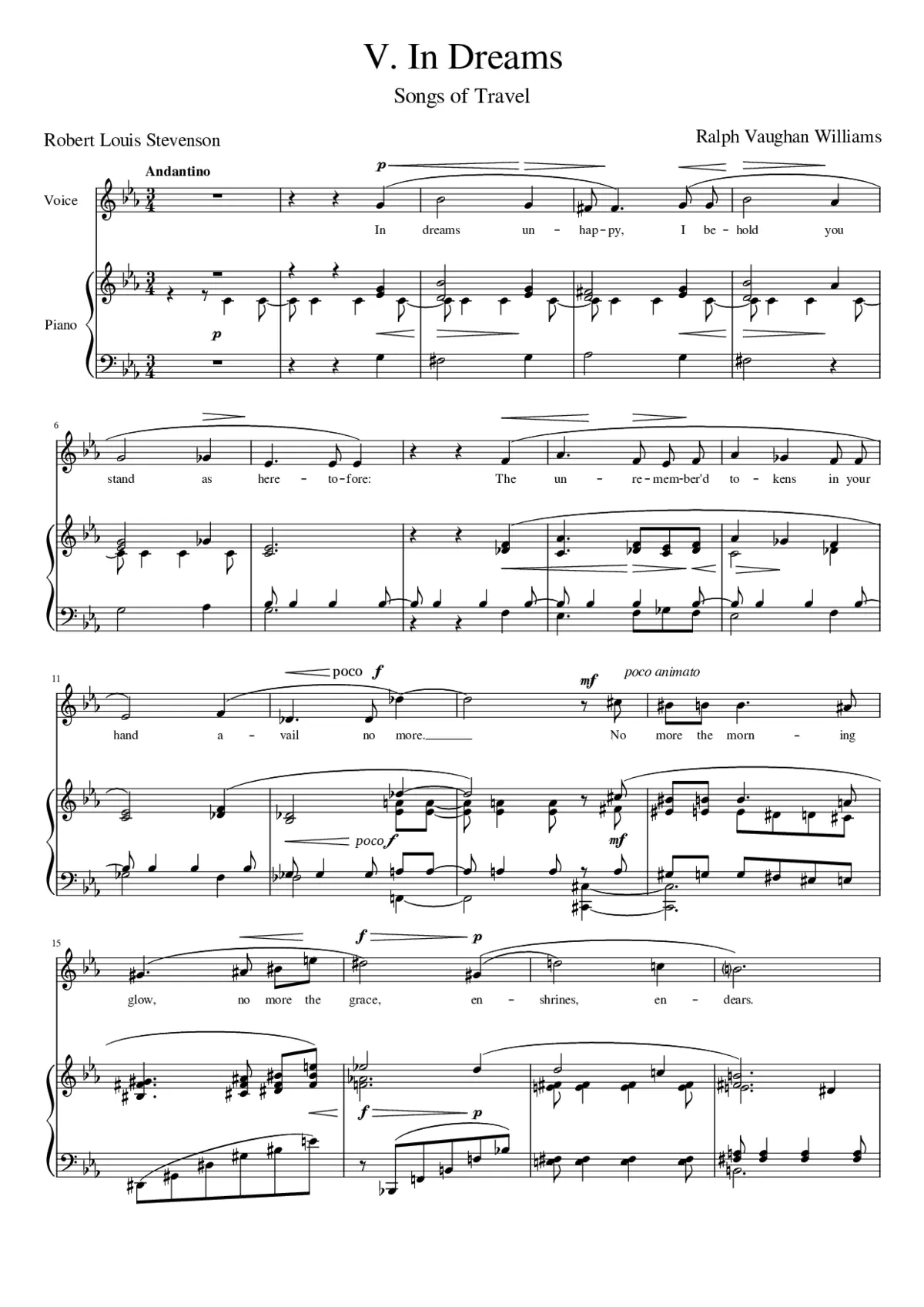 Songs of Travel V In Dreams - Page 1
