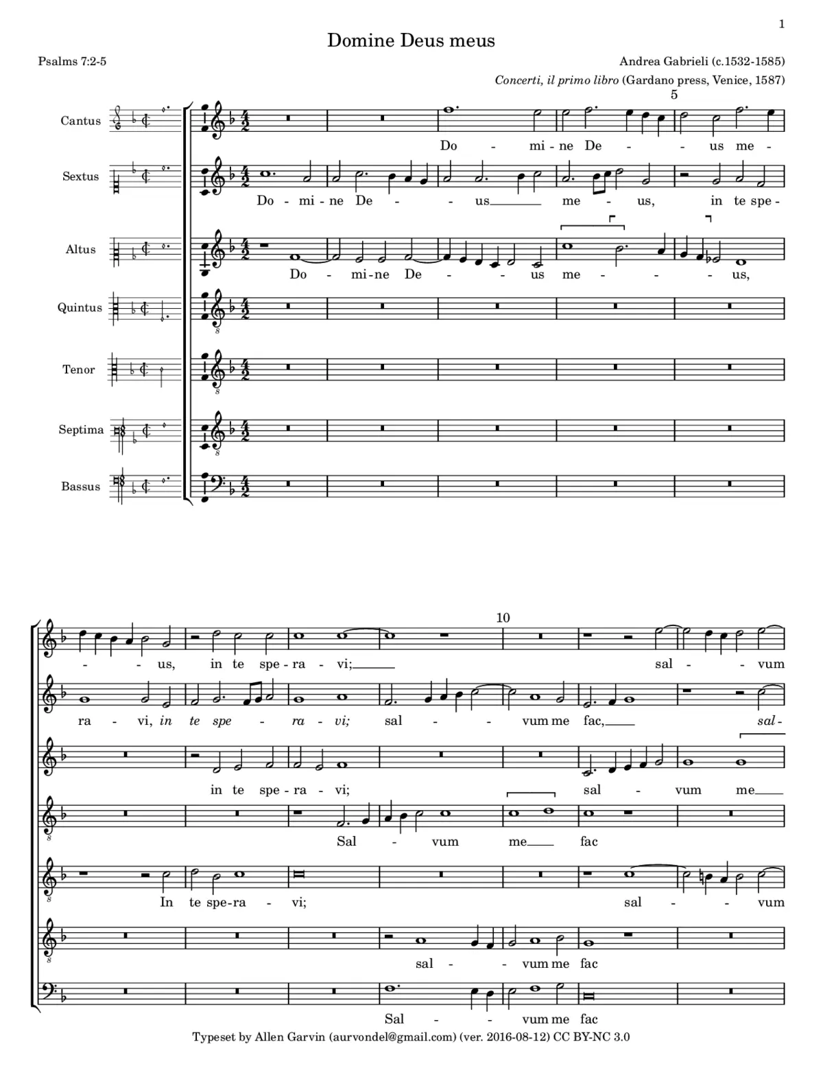 Domine Deus meus a 7 - Page 1