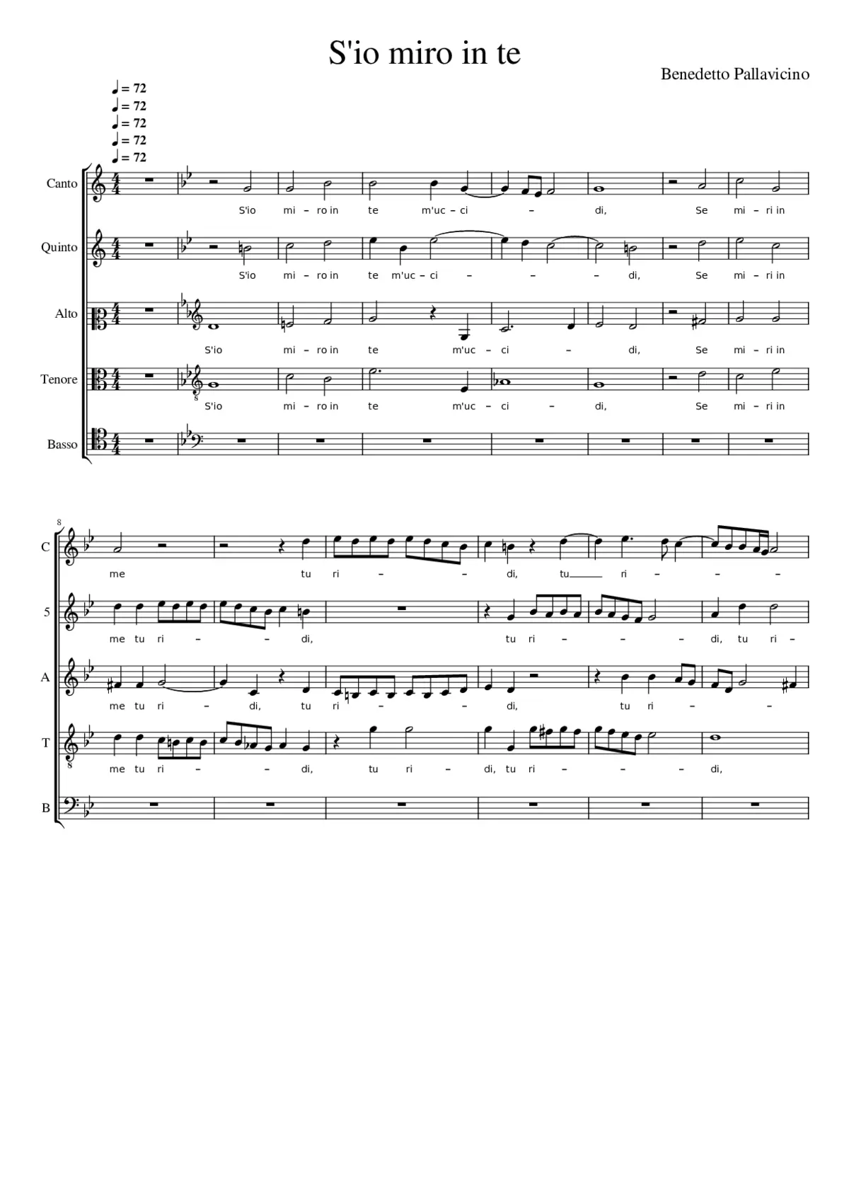 S'io miro in te - Page 1