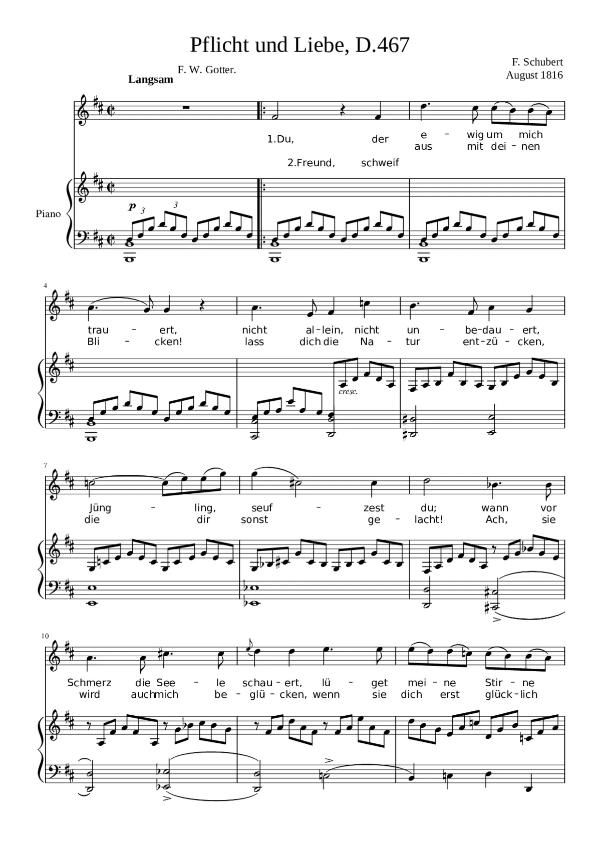 Pflicht und Liebe in B Minor - Page 1