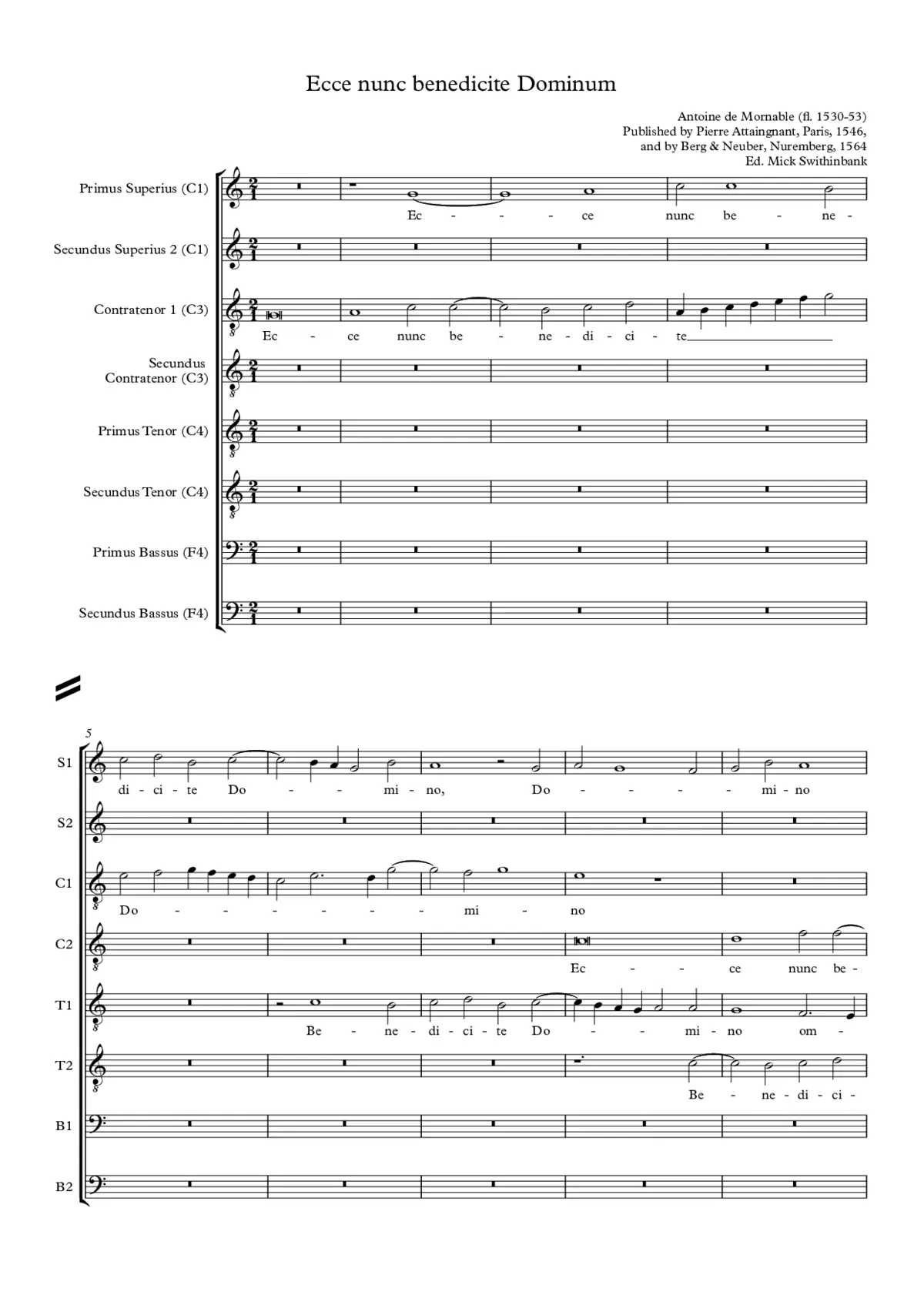 Ecce nunc benedicite Dominum - Page 1