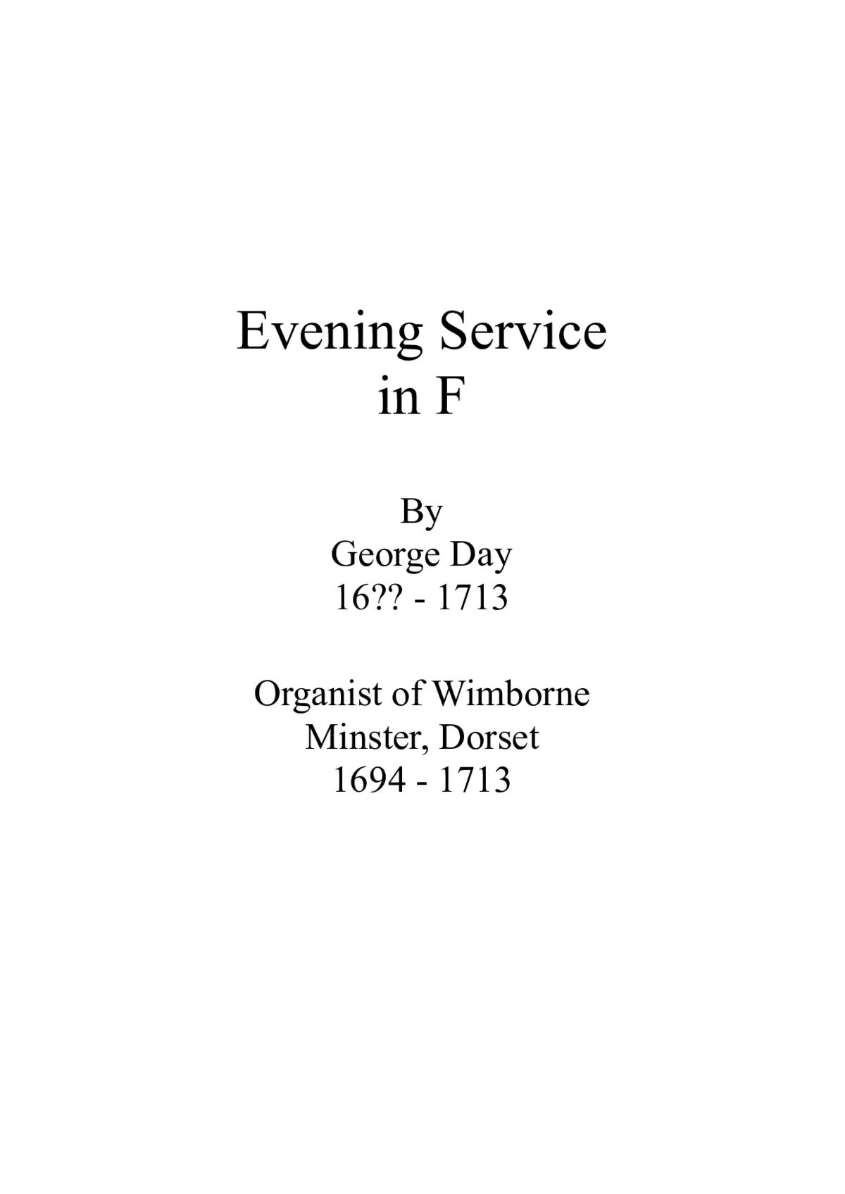 Evening Service in F - Page 1