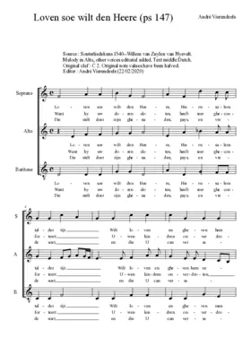 Loven soe wilt den Heere