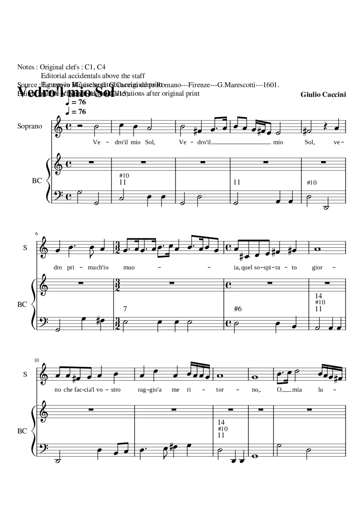 Vedro'l mio sol - Page 1