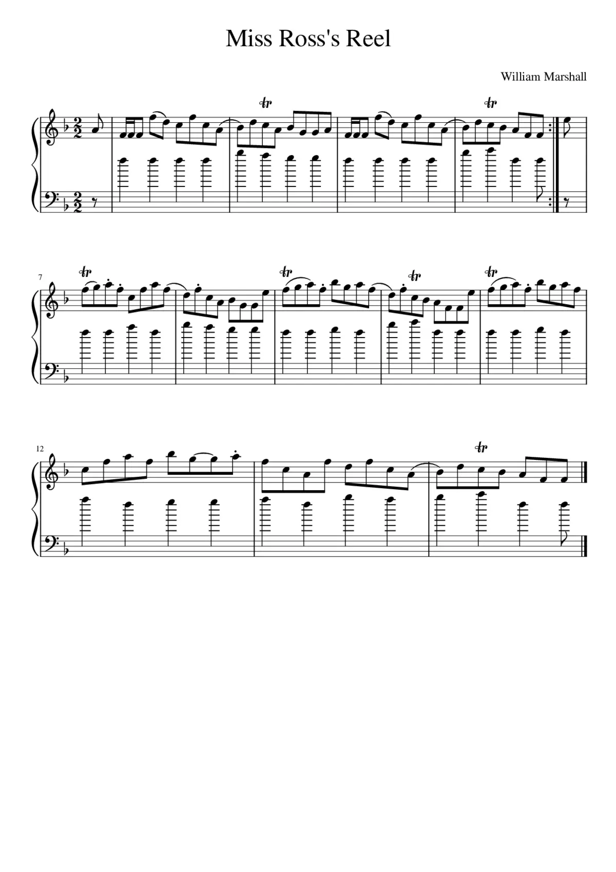 Miss Ross's Reel - Page 1