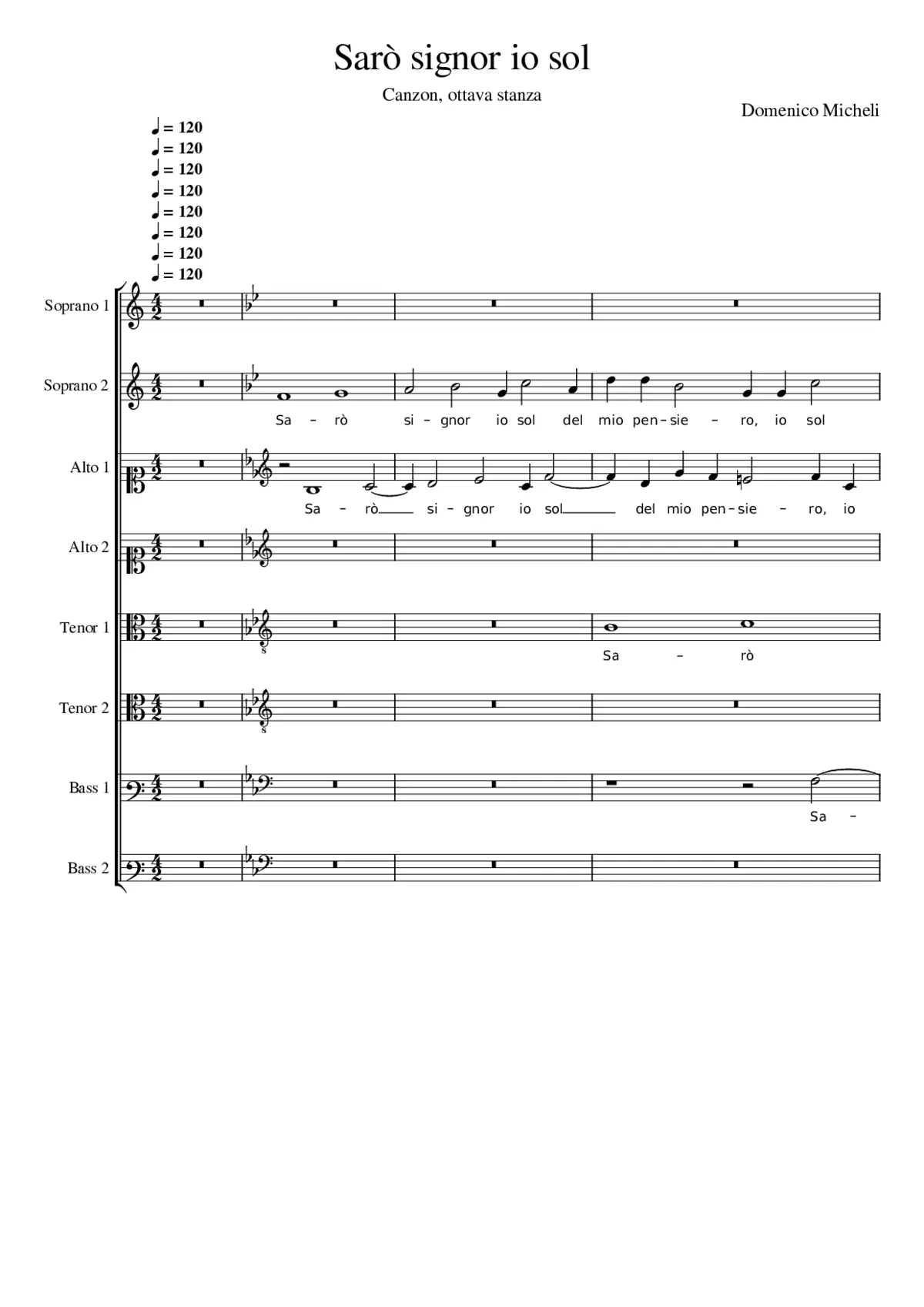 Sarò signor io sol - Page 1