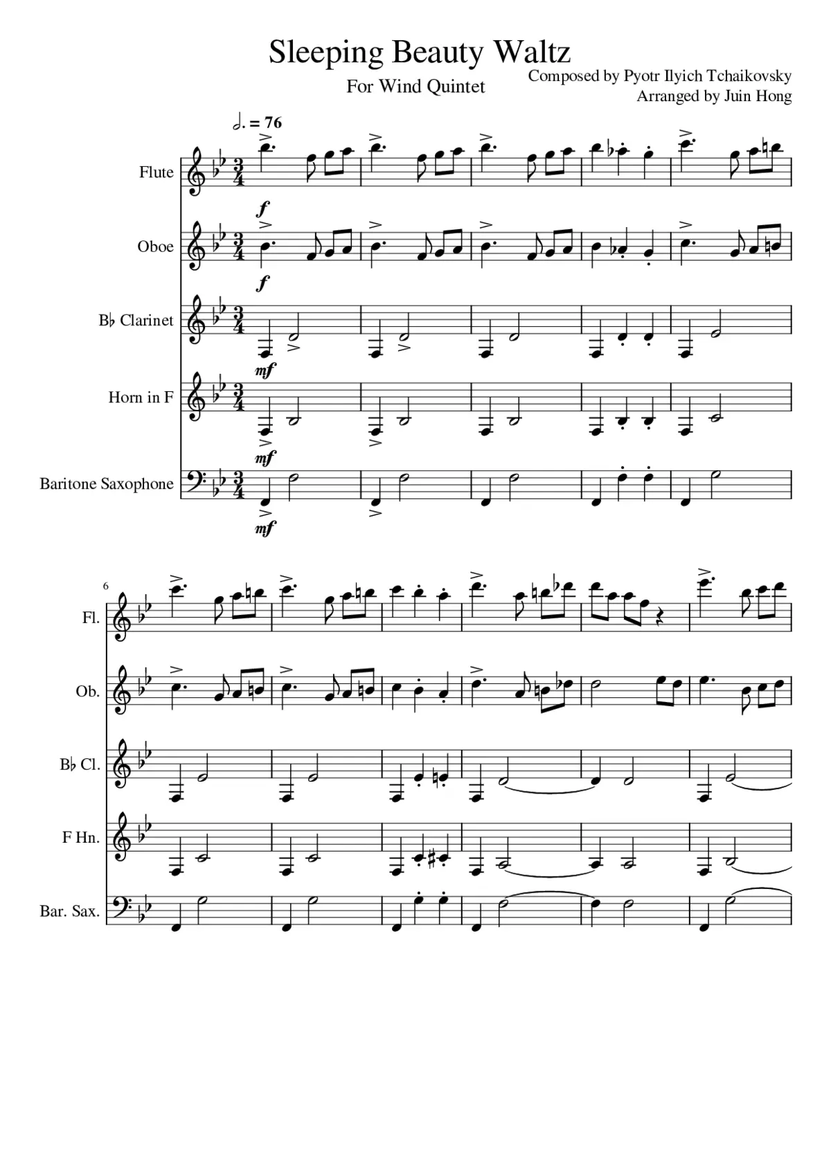 The Sleeping Beauty (suite) Op.66a - Page 1