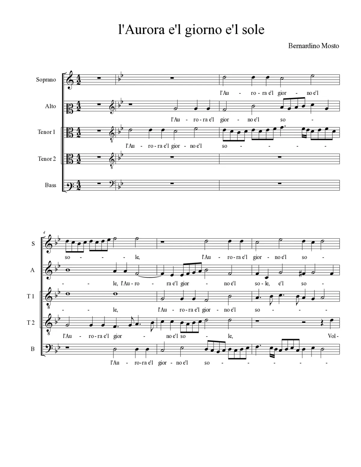 L'Aurora e'l giorno e'l sole - Page 1
