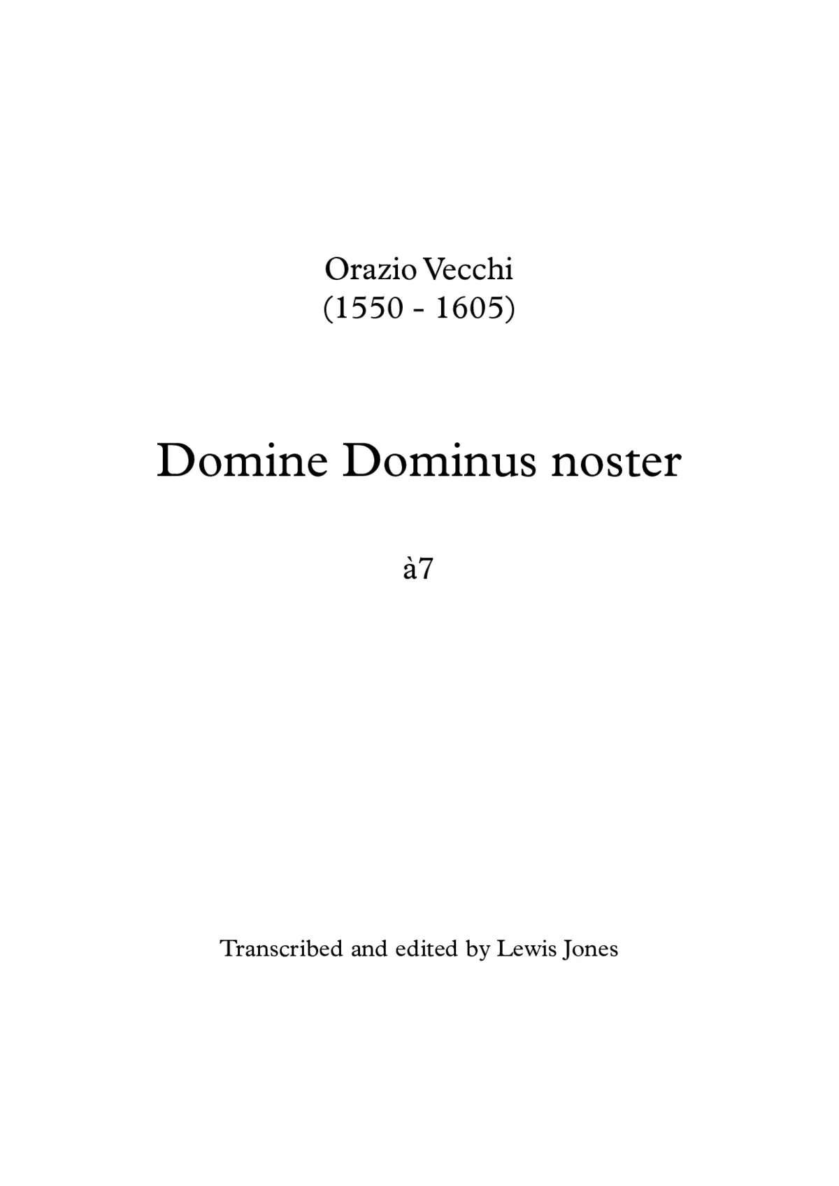 Domine Dominus noster a 7 - Page 1