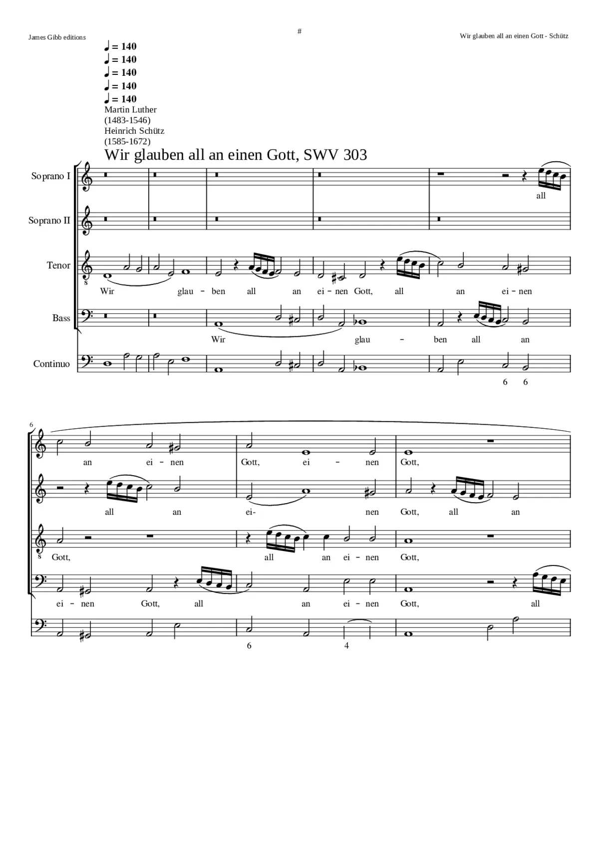 Wir glaüben all an einen Gott - Page 1