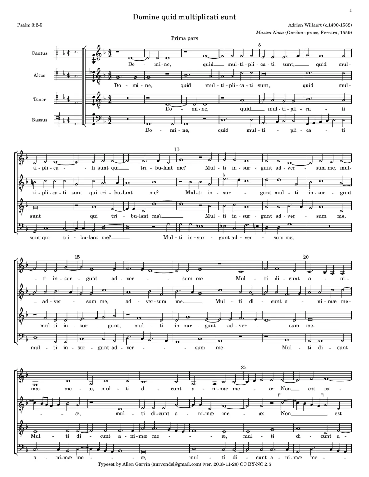 Domine quid multiplicati sunt - Page 1