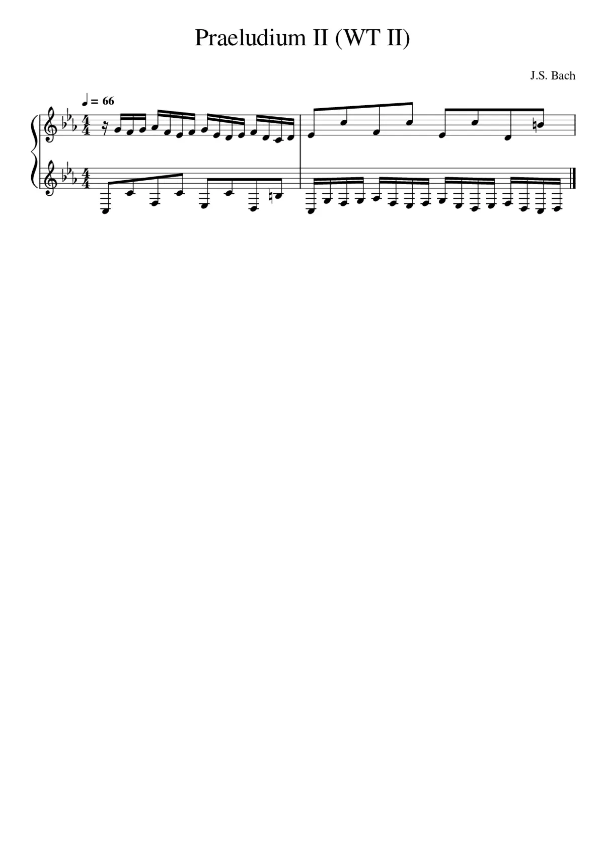 Praeludium II (WT II) - Page 1