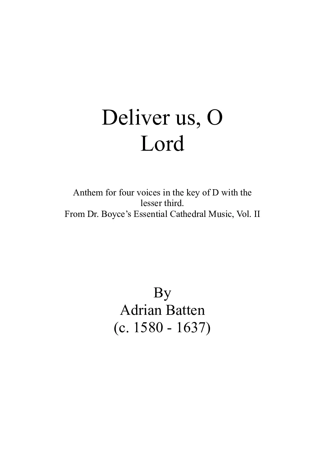 Deliver us, O Lord our God - Page 1