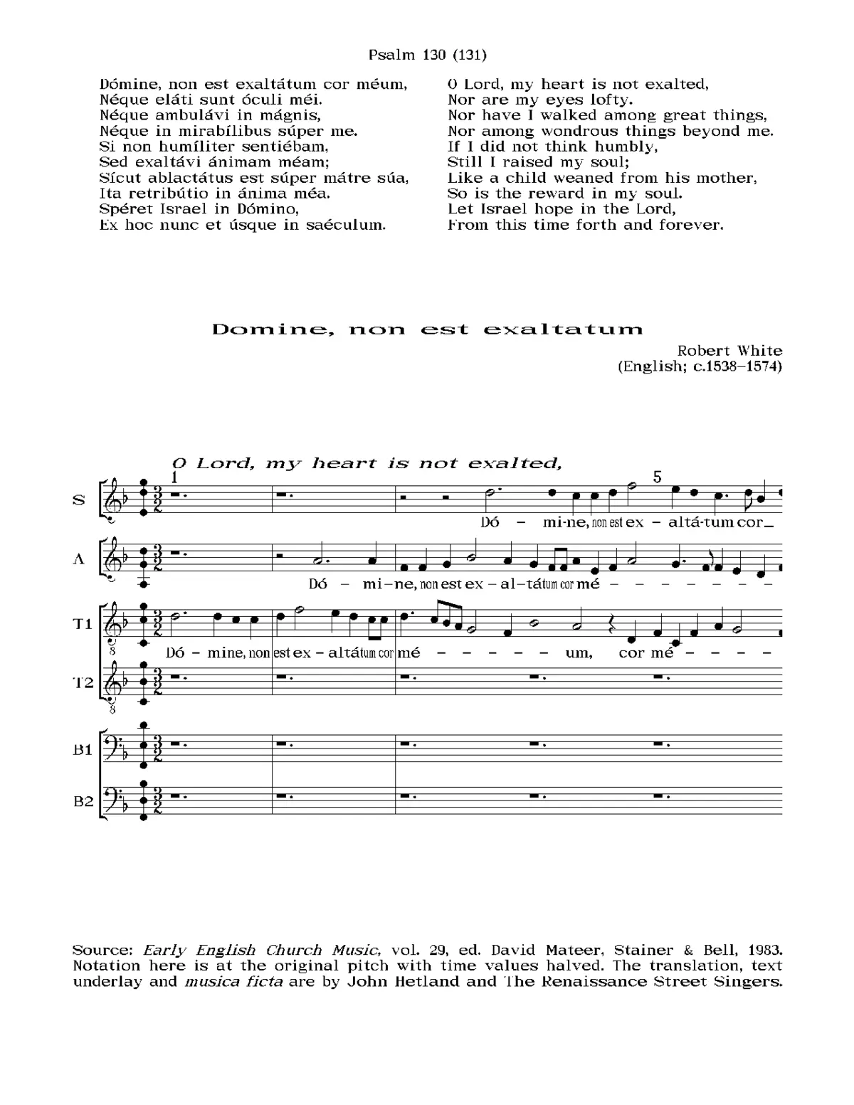 Domine, non est exaltatum - Page 1