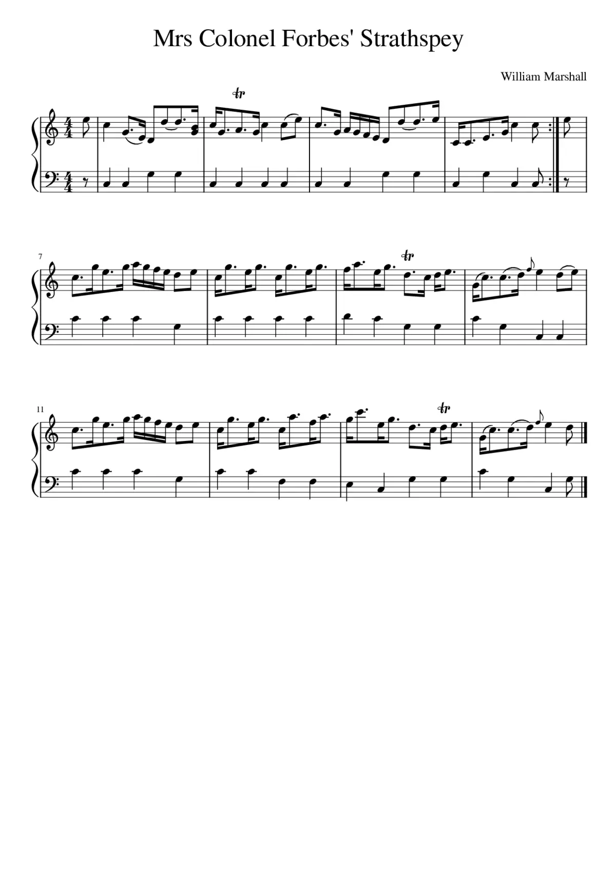 Mrs Colonel Forbes' Strathspey - Page 1