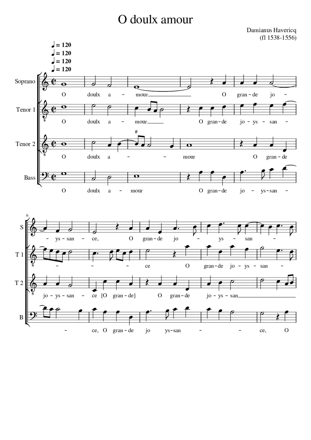 O doulx amour - Page 1