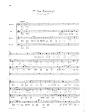 ''Zum Abendsegen'' (Der Abendsegen), Vocal-Chor für Sopran, Alt, Tenor und Bass
