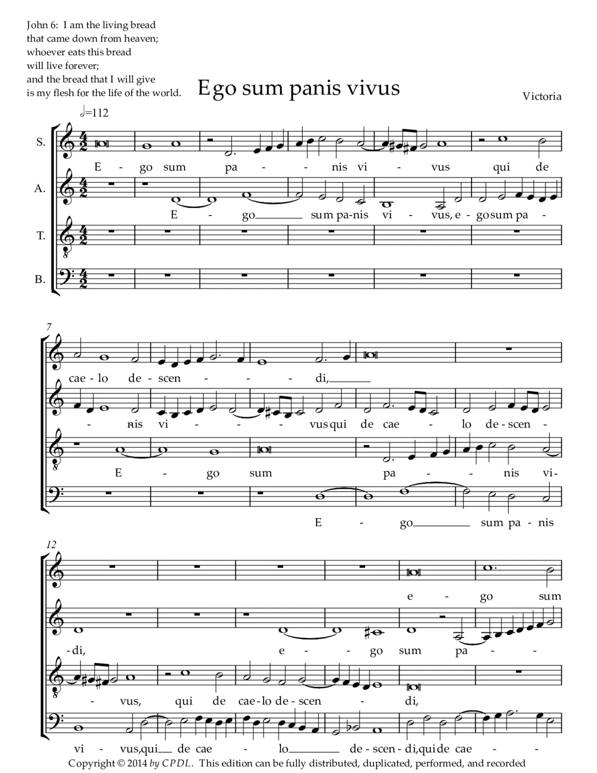 Ego sum panis vivus - Page 1