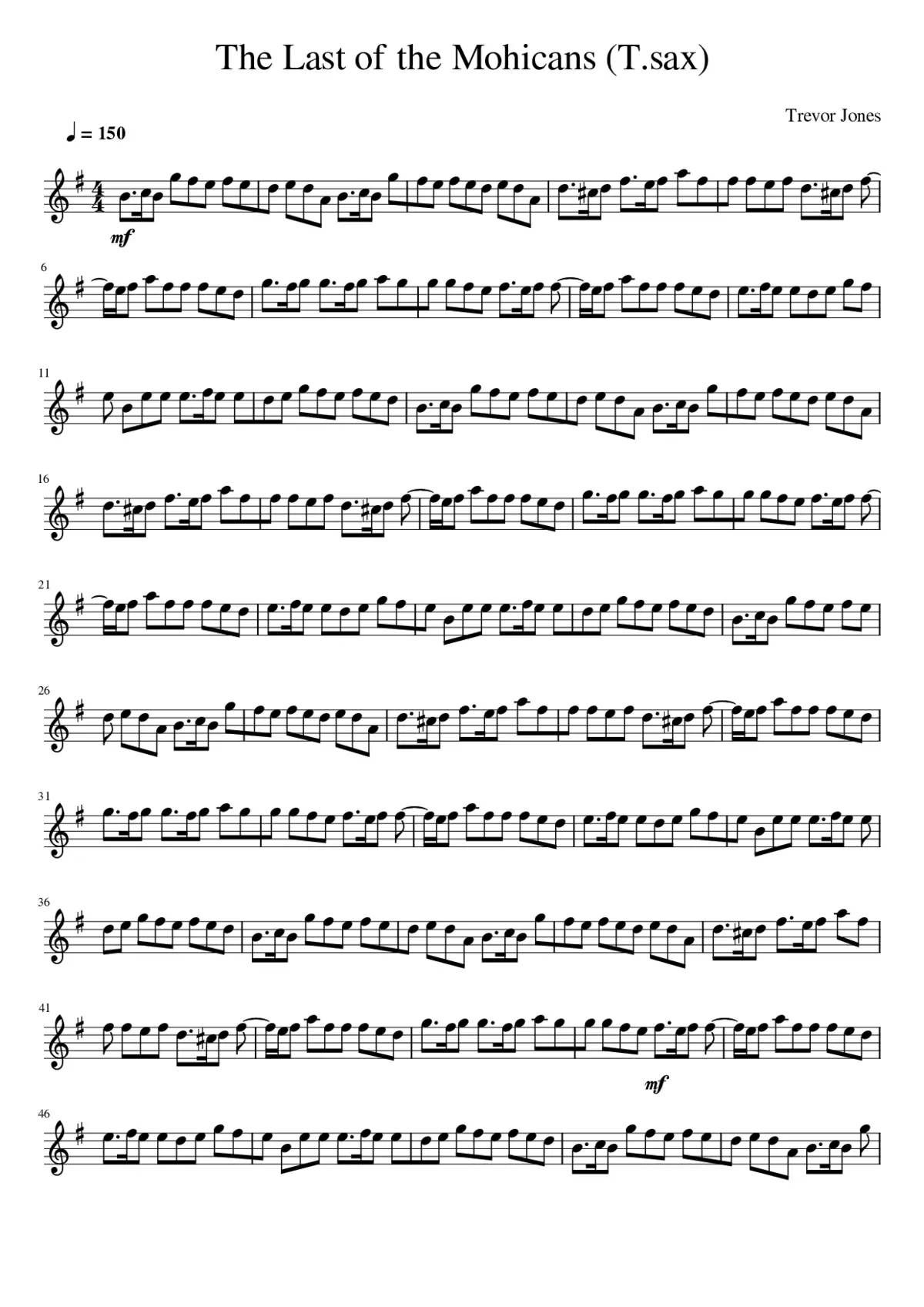 the last of the mohicans theme - Page 1