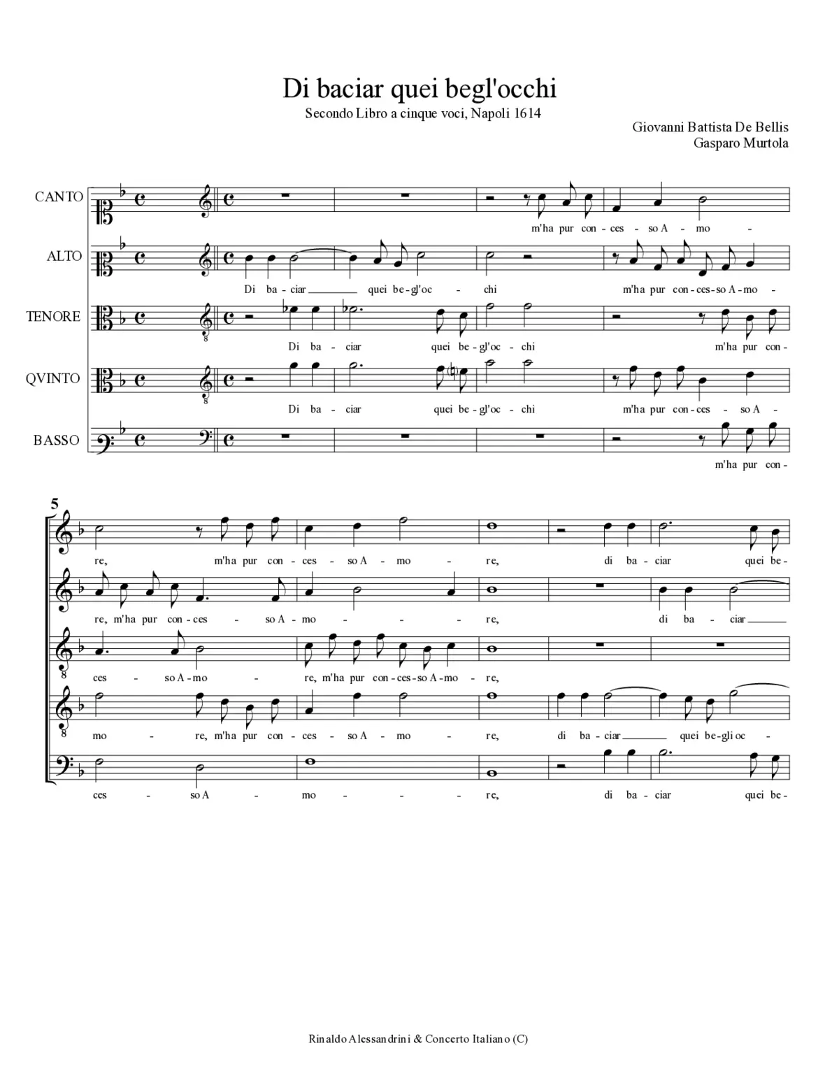 Di baciar quei begl'occhi - Page 1