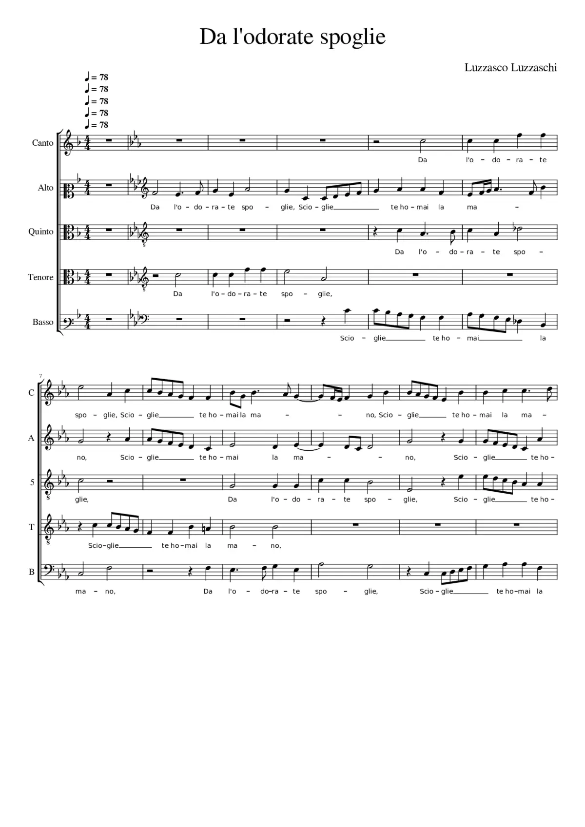 Da l'odorate spoglie - Page 1