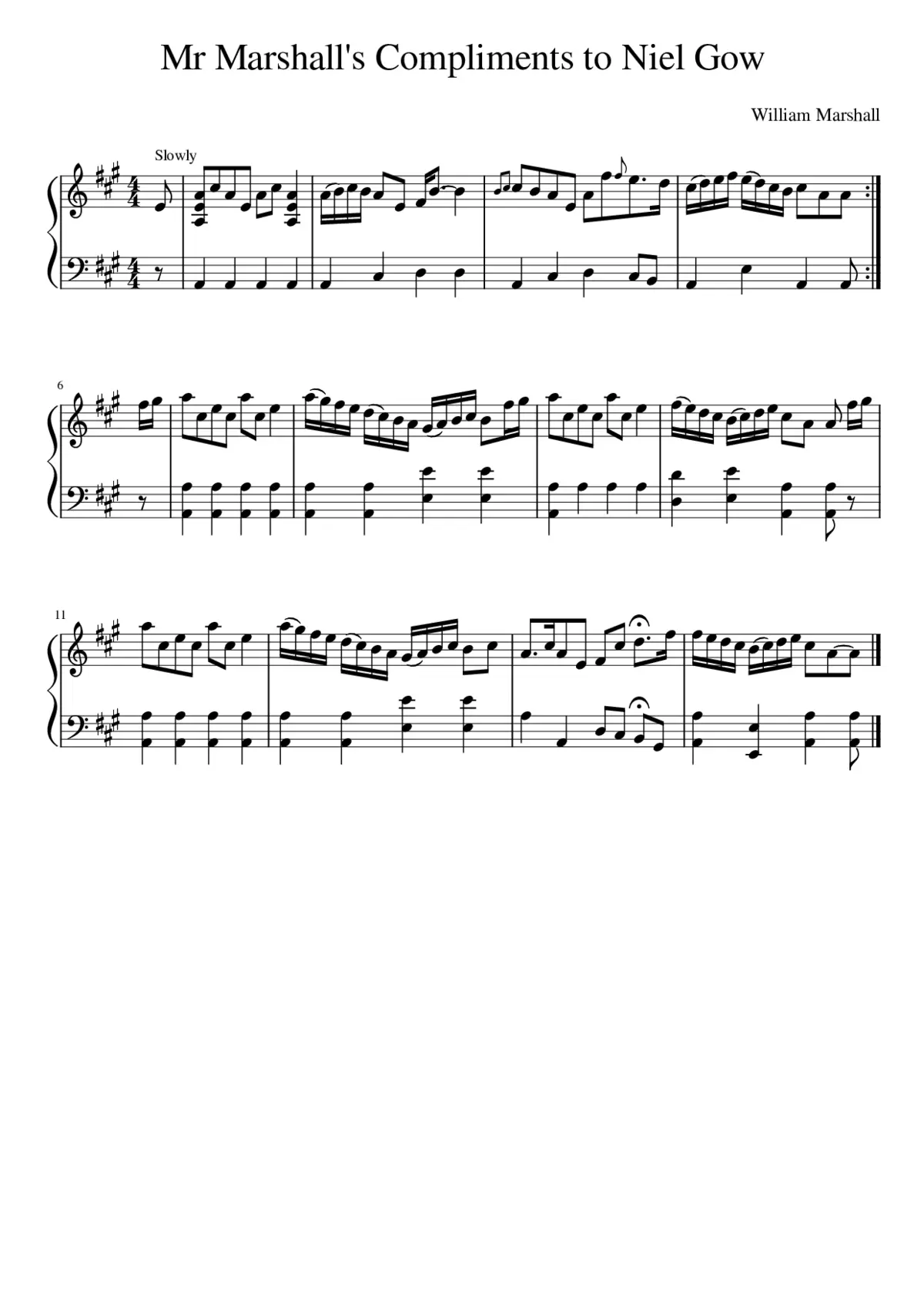 Mr Marshall's Compliments to Niel Gow - Page 1