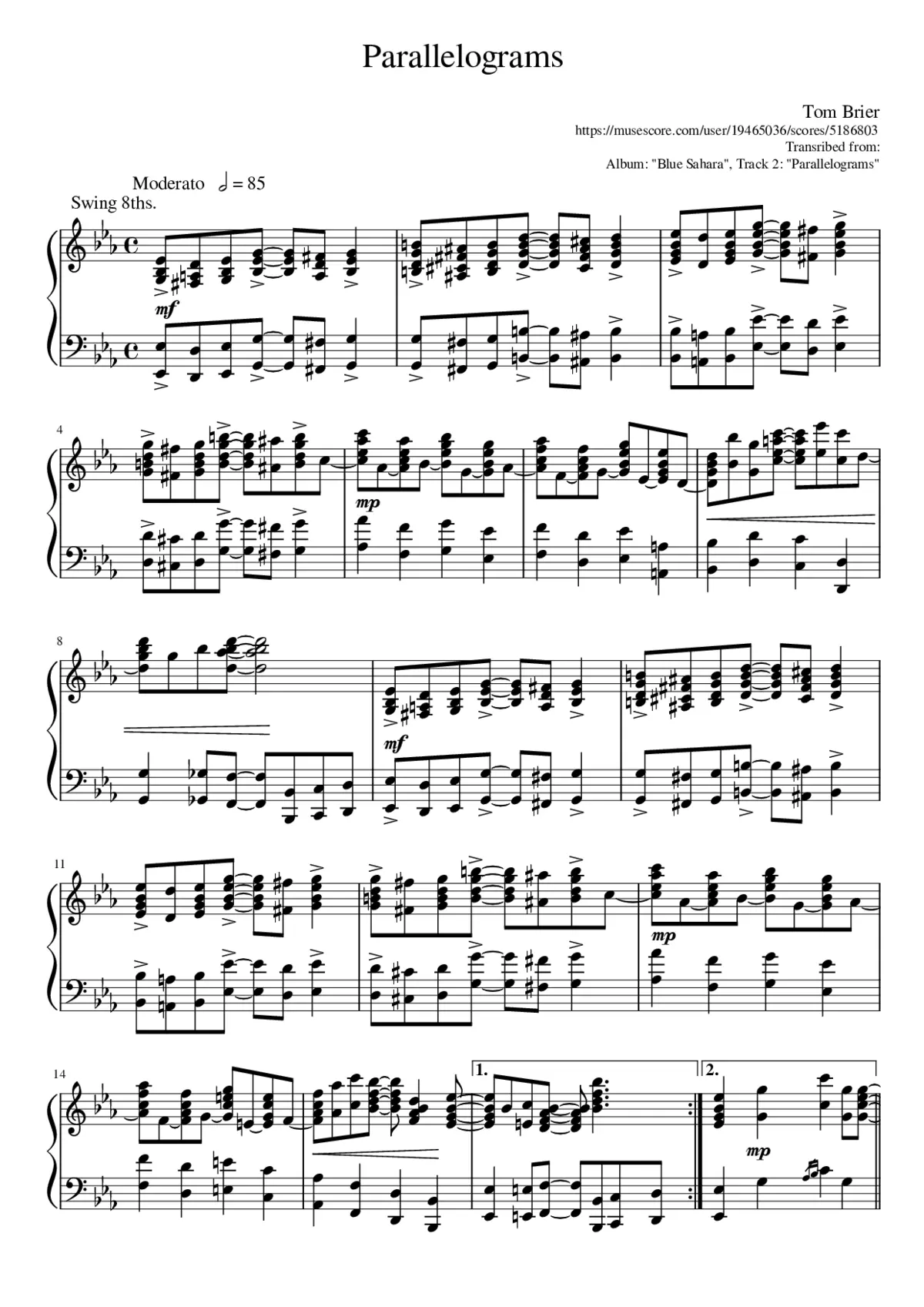 Tom Brier Improvisation - Page 1