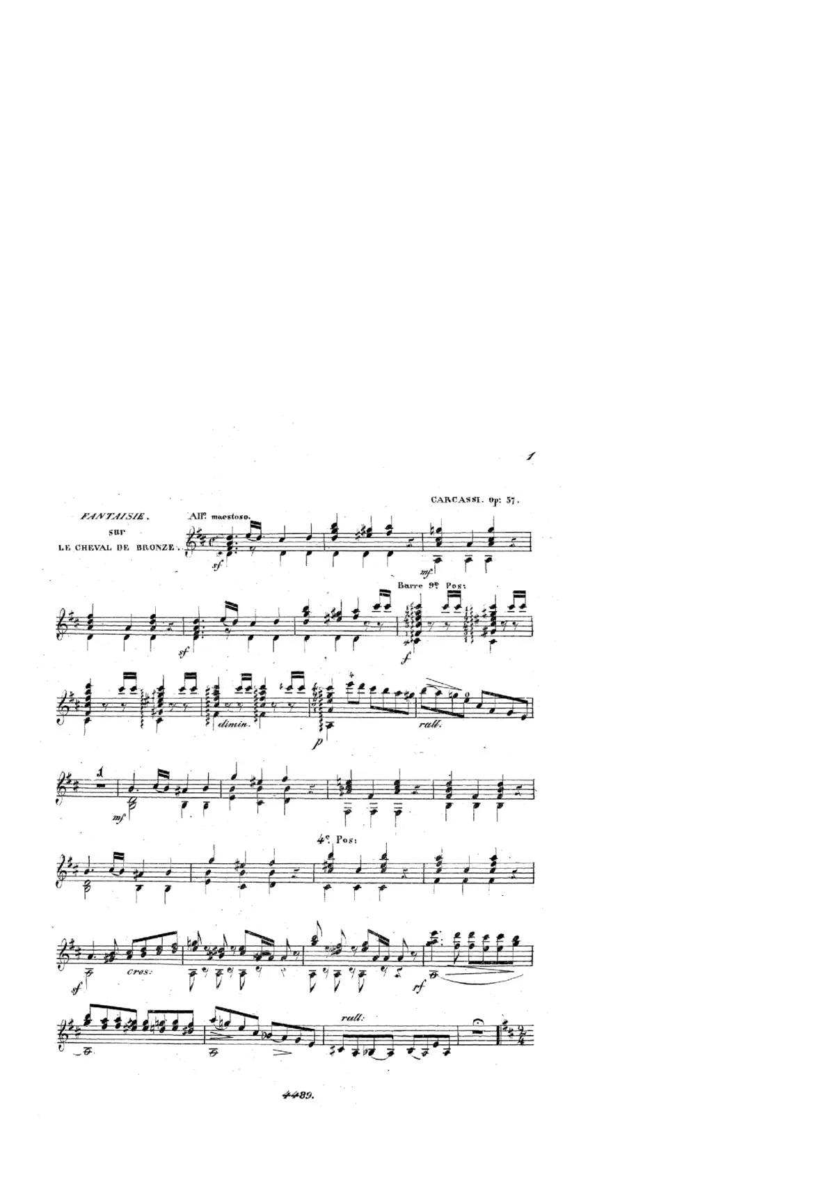 Fantaisie sur les Motifs du 'Cheval De Bronze' - Page 1