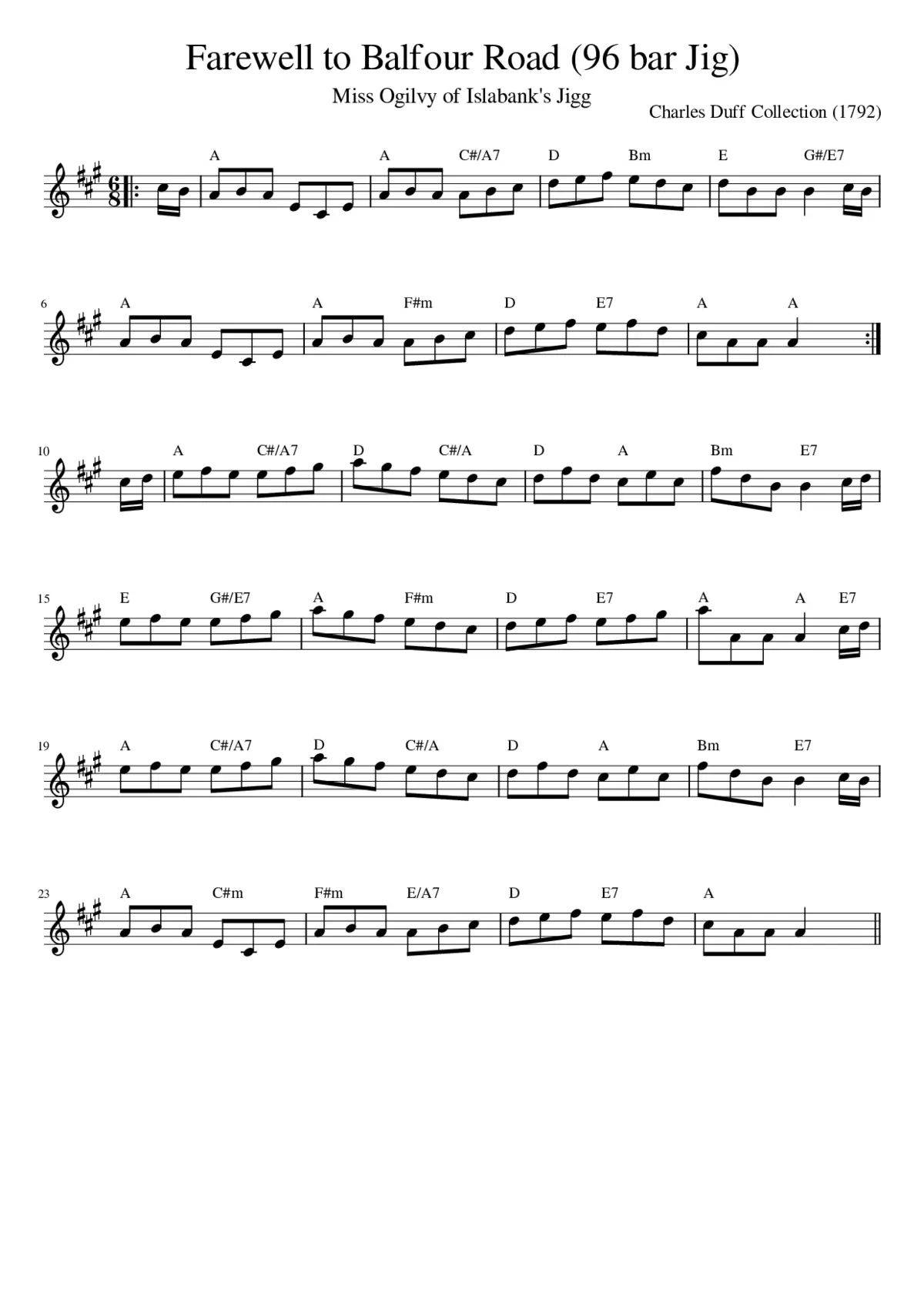 Farewell to Balfour Road (96 bar Jig) - Page 1