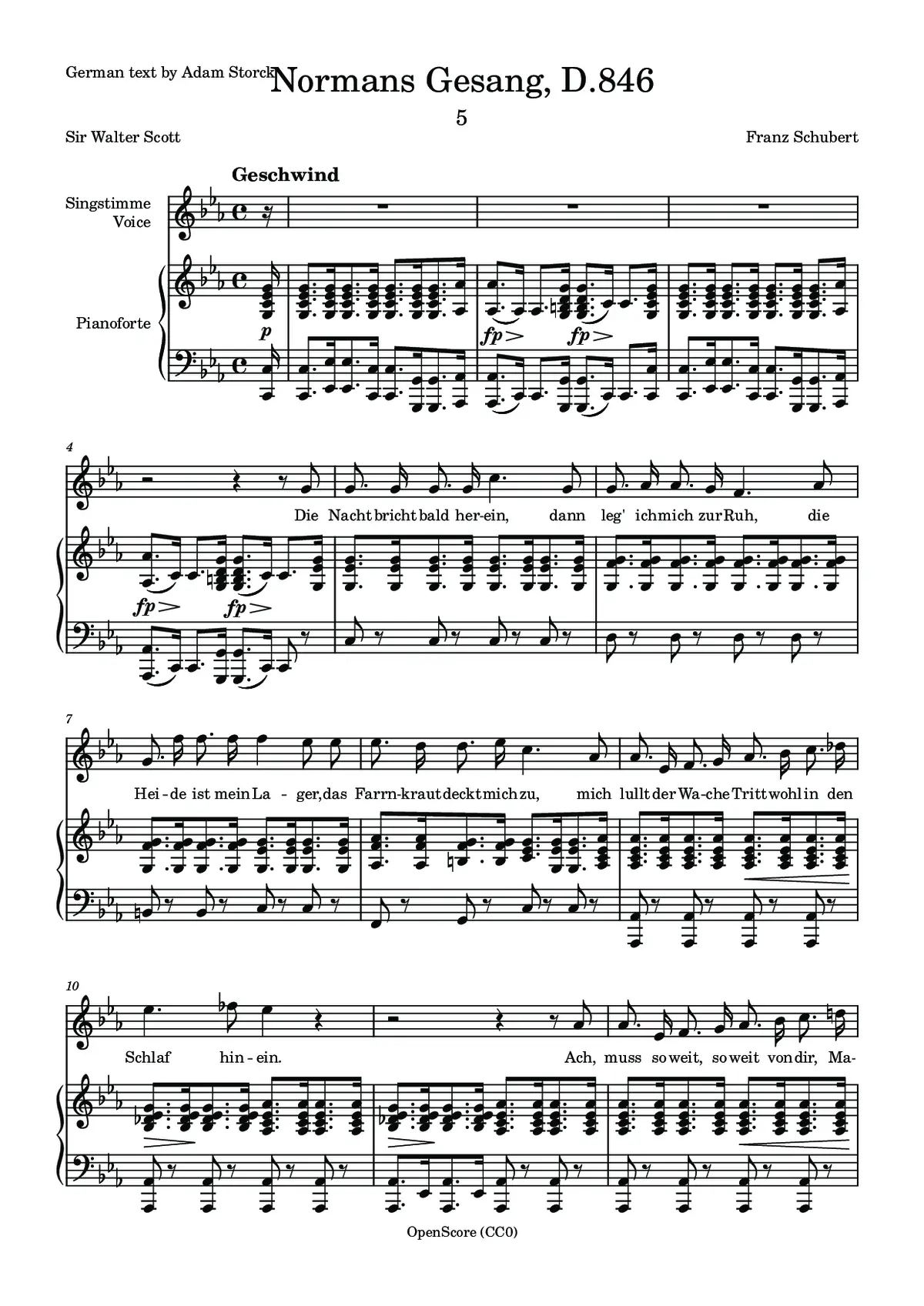 Normans Gesang, D.846 - Page 1
