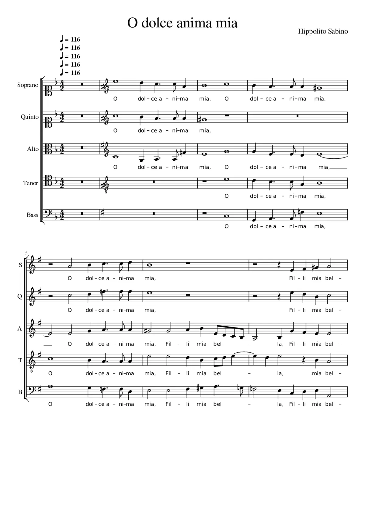 O dolce anima mia - Page 1