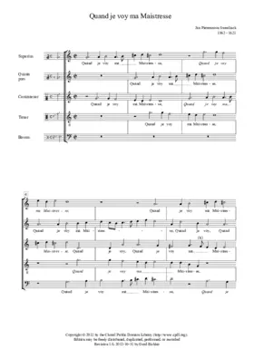 Quand je voy ma Maistresse