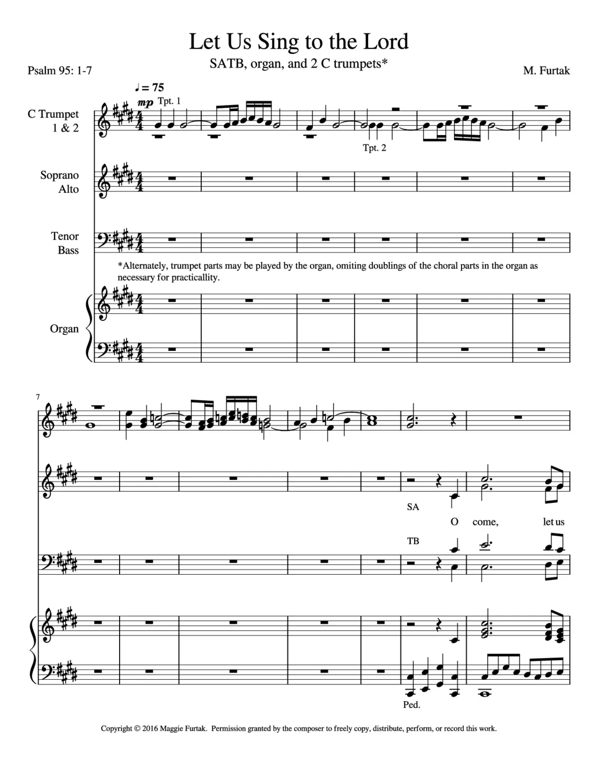 Let us sing to the Lord - Page 1