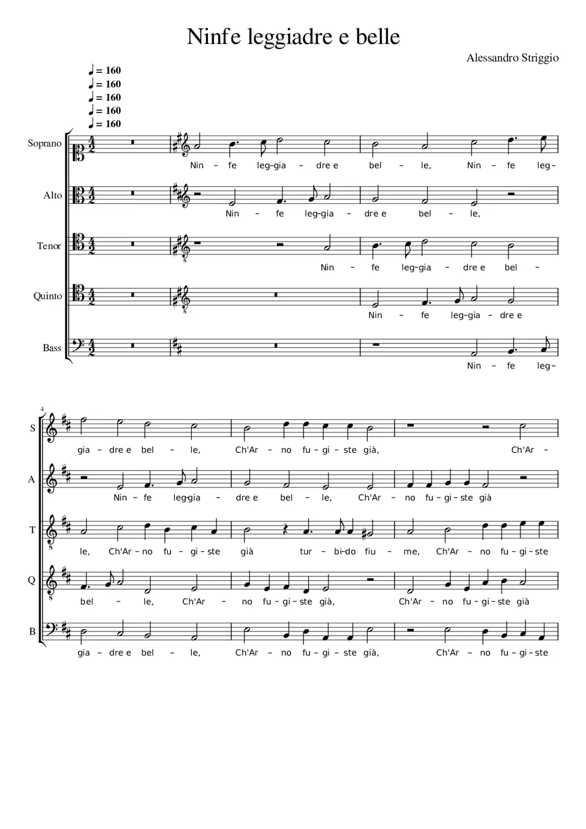 Ninfe leggiadre e belle - Page 1