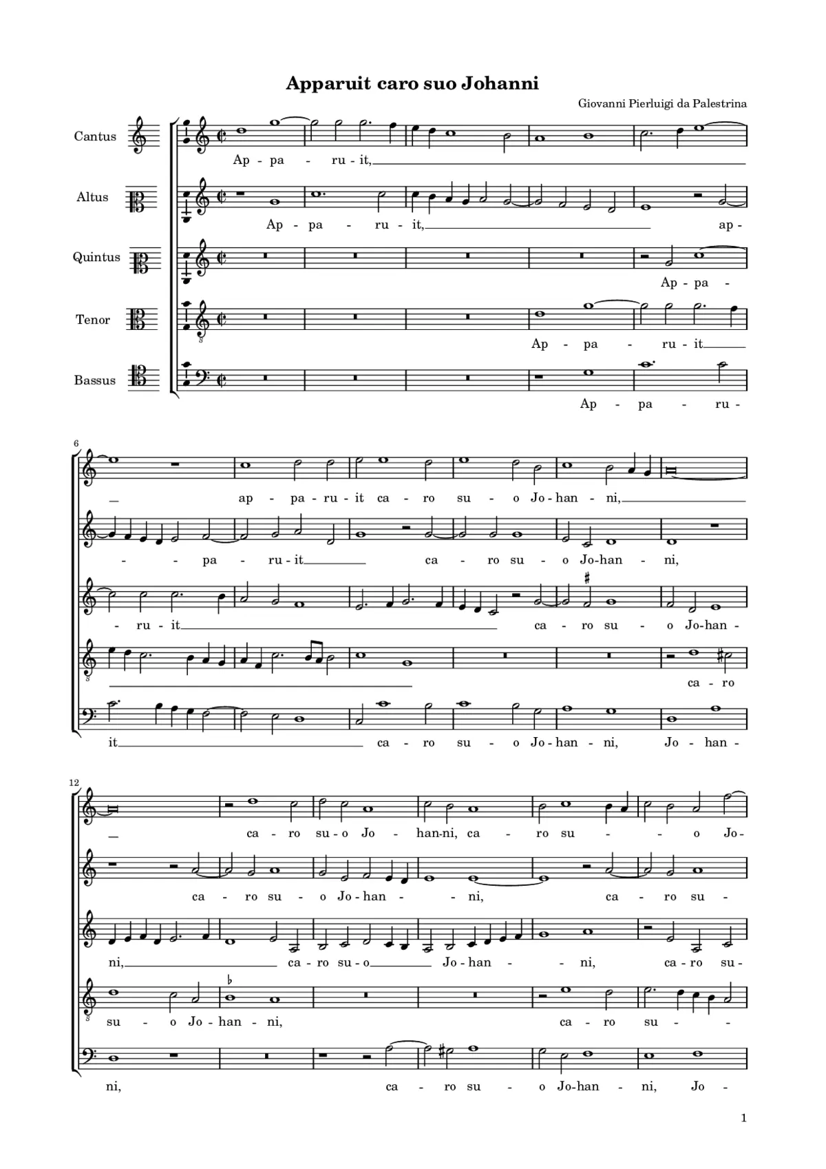 Apparuit caro suo Johanni - Page 1