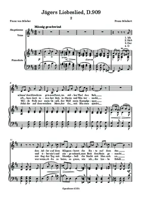 Jägers Liebeslied, D.909